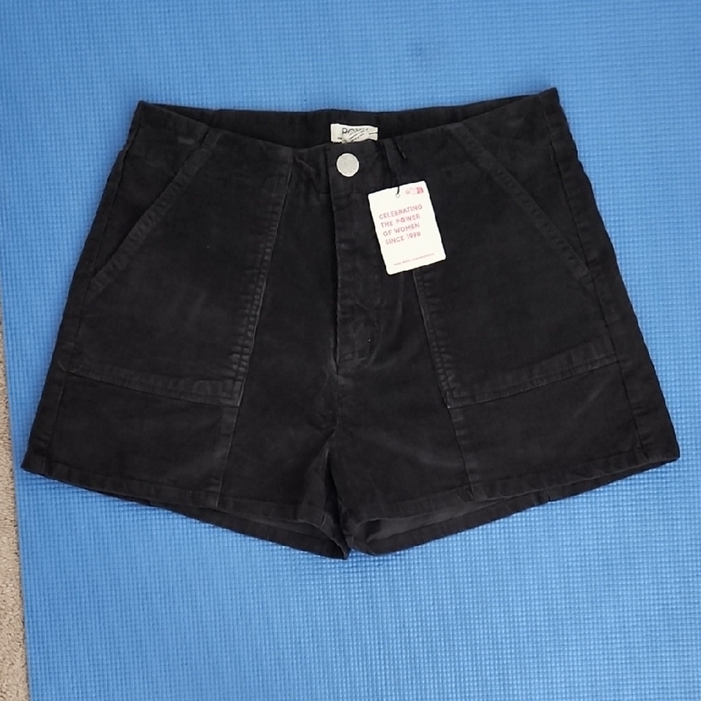 Roxy Black High Waist Corduroy Shorts
